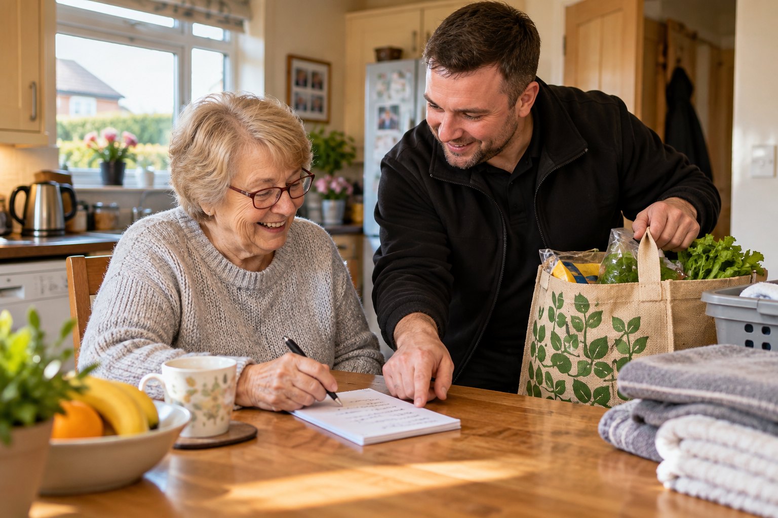 Practical support with shopping and everyday household tasks